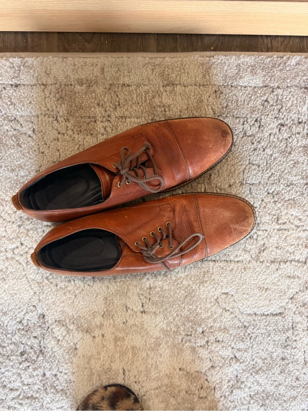 Cole Haan Men’s Brown Leather Oxfords with Black Soles